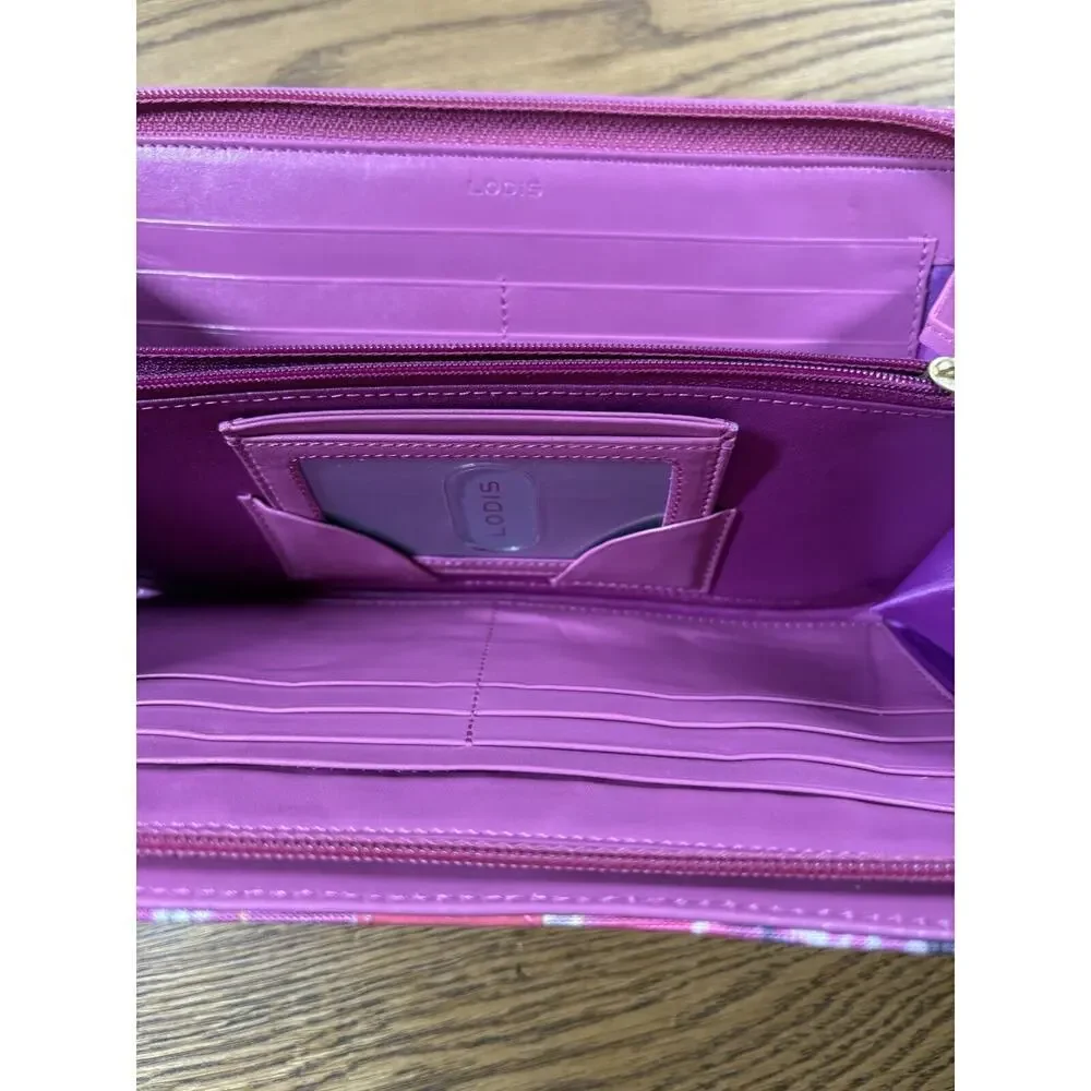 Lodis Clutch‎ Wallet Wristlet Womens Small Pink Festival Whimsical Y2K